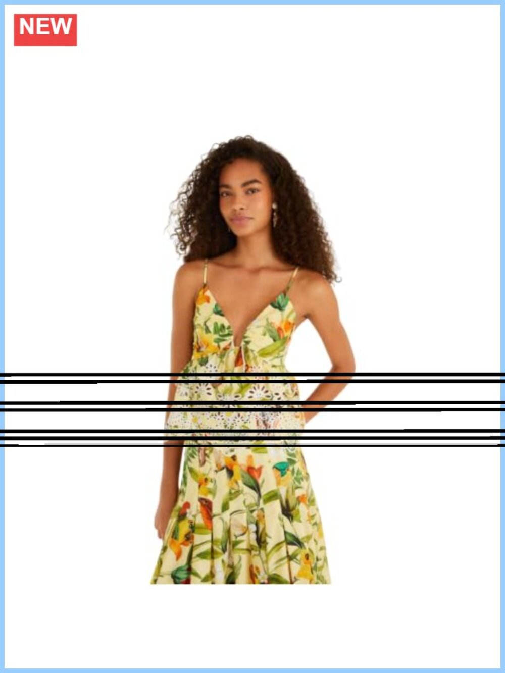 FARM Rio Lace Ruffled Sleeveless Blouse Sweetheart Neck